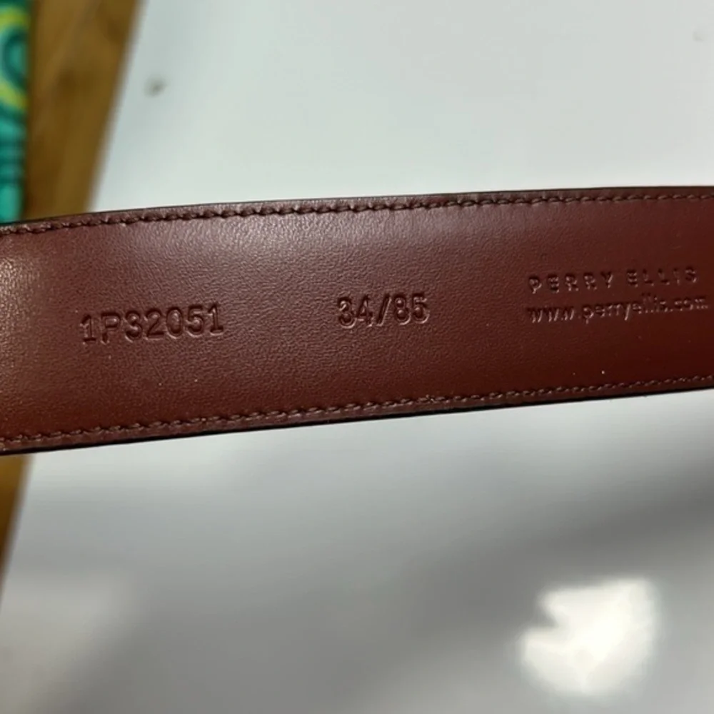 Perry Ellis portfolio‎ brown leather belt